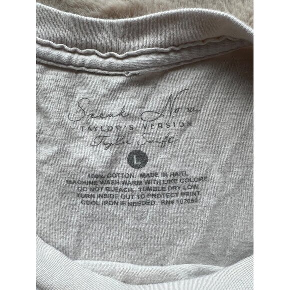 Taylor Swift Speak Now Taylors Version Graphic T-Shirt L 100% Cotton Unisex Ligh - Picture 4 of 5